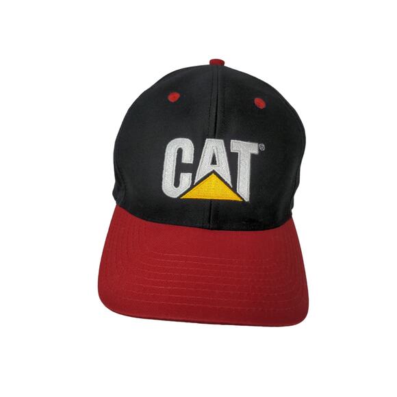 Caterpillar CAT Snapback Hat OSFA Black & Red Embroidered Logo - Picture 1 of 10